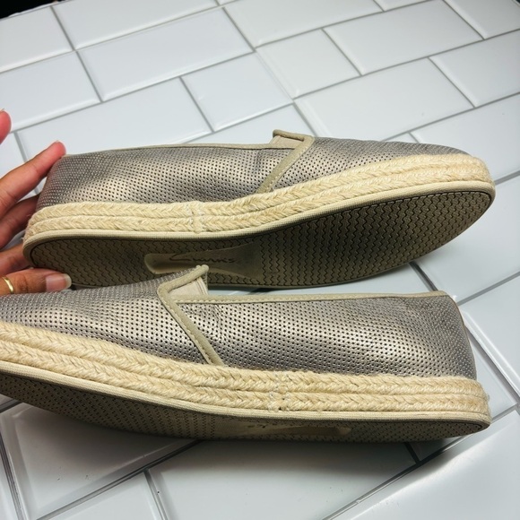 Womens Clarks Azella Theoni Espadrille Slip-on Loafers - Gold Metallic size 12 - Picture 6 of 10